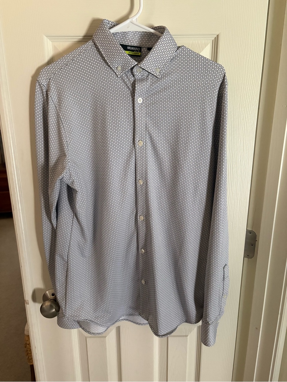 Murano Men's Light Gray Microdot Dress Shirt